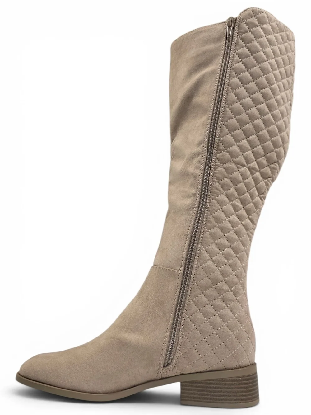 Women’s Quilted High Boots in Taupe Free Shipping!!!!